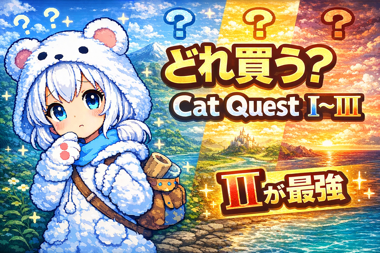 キャットクエストはどれがおすすめ？Ⅰ〜Ⅲ比較と選び方【結論：Ⅱだけ